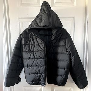 Wild Fable Black Hooded Puffer Jacket XL